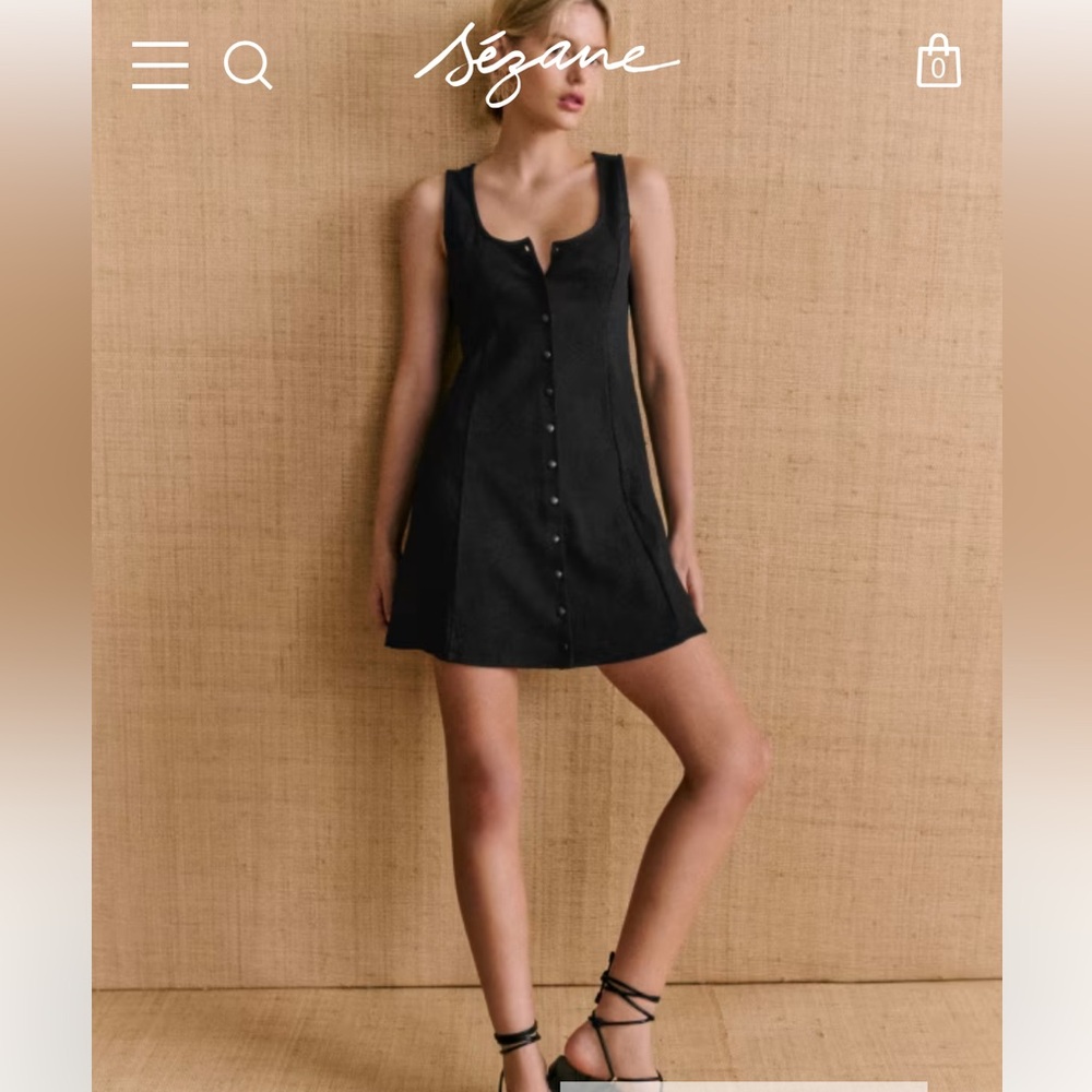Sézane Leo Dress Size Small Black NWOT